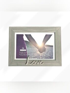 Love Photo Picture Frame 4x6 5x7 Gray Weathered Rustic Wood Romantic Home Decor